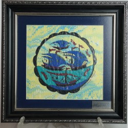 30 CM'LİK EBRU ÇALIŞMASI PANO